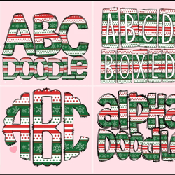 ugly christmas sweater 2 mega doodle letter bundle, alphabet set, clip art letters, doodle monogram bundles png