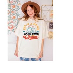 sun, sand, serenity: 'life's a beach' comfort color tee - embrace the joy of beach days!