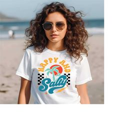 beachside bliss: 'happy and salty' tee - embrace happiness and the salty breeze!