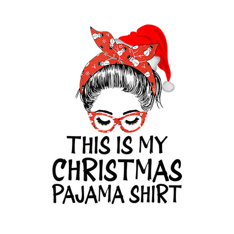This is My Christmas Pajama Funny Christmas Messy Bun Women Tank Top_1 copy.jpg
