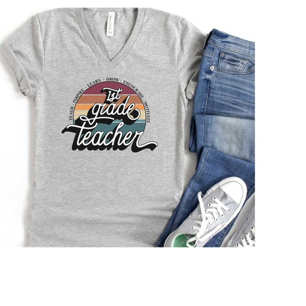 MR-16112023162945-v-neck-tee-retro-first-grade-teacher-shirt-first-grade-image-1.jpg