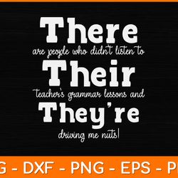 there their they're gifts english grammar funny teacher svg design