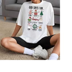 god says i am christmas shirt, religious christmas tee, jesus christmas shirt, christian christmas shirt, christian bibl