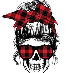 skull buffalo plaid leopad christmas png, christmas png, mom christmas png, mama leopard, santa claus png, mom life png