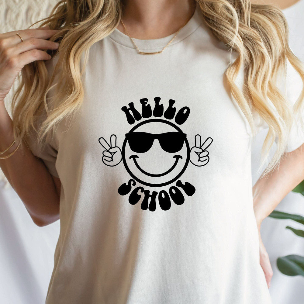 Hello Back To School Svg, Retro Smileys Svg , Kindergarten Svg, 1st Day Of School Svg, Back To School, Peace Hand Svg, TeacherLife.jpg