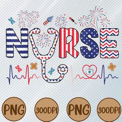 4th of july nursing for women stethoscope nurse graduation png, digital download