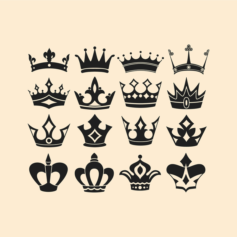 Royal Crown Bundle SVG, Princess Tiara SVG, King Crown, Queen Crown, Princess Crown, For Cricut, For Silhouette, Cut Files, Png, Dxf, Svg.jpg