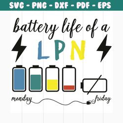 battery life of a lpn svg, trending svg, battery life svg, lpn life svg, nurse svg, nursing svg, medical svg, saying svg