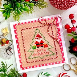 christmas santa cross stitch pattern pdf by crossstitchingforfun instant download