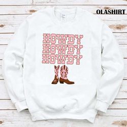 new howdy rodeo western country southern cowgirl t-shirt - olashirt