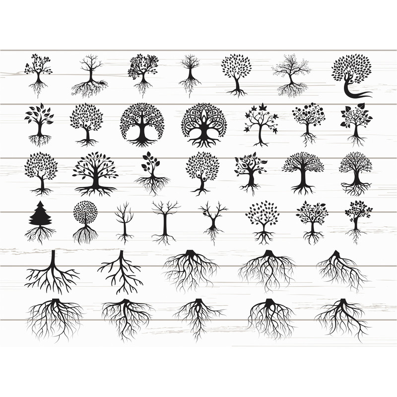 39 Tree With Roots SVG  Roots Svg  Family Tree Svg  Cut Files  Cricut  Clipart  Silhouette  Vector  DXF.jpg