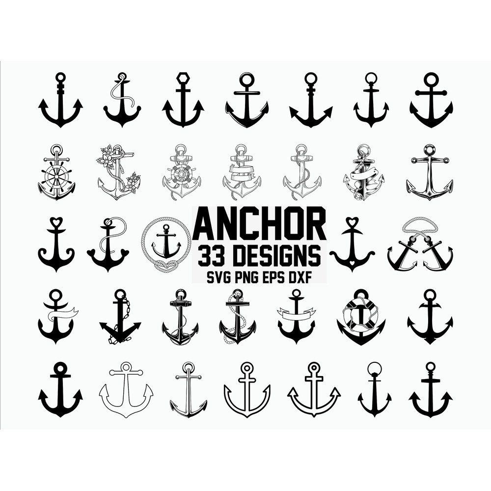 Anchor SVG  Nautical SVG Anchor Clipart  Cut File for Cricut  Silhouette  Vector  Dxf  Png  Eps.jpg