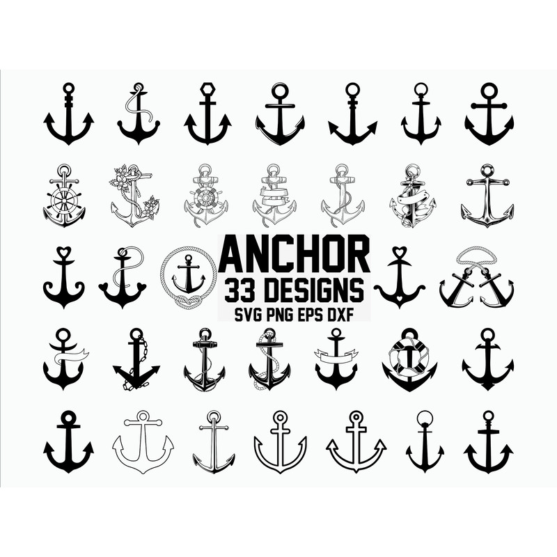 Anchor SVG  Nautical SVG Anchor Clipart  Cut File for Cricut  Silhouette  Vector  Dxf  Png  Eps.jpg