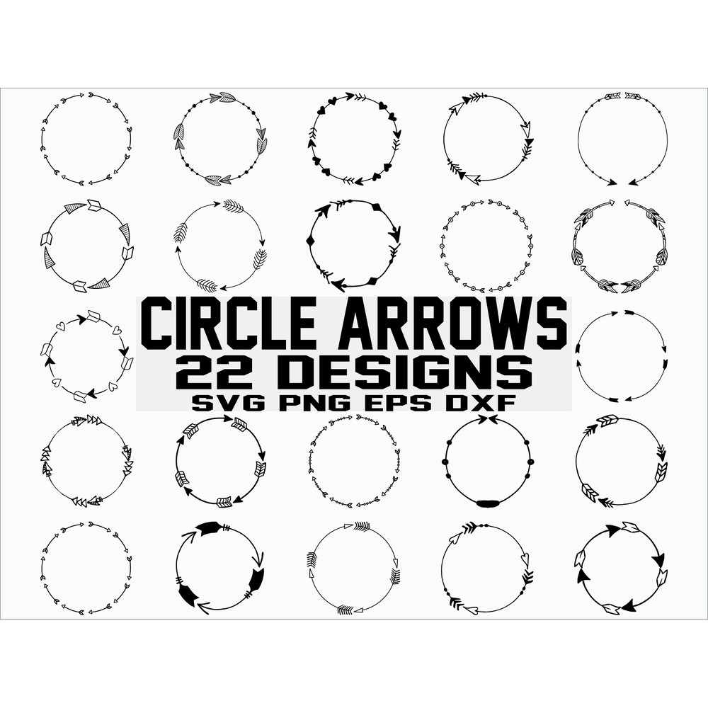 Arrow circle svg Arrow frame svg Arrow monogram svg Tribal arrows svg arrow clipart cut file cricut Silhouette Cameo.jpg