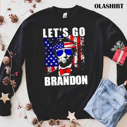 new abraham clinton let is go brandon american flag shirt - olashirt