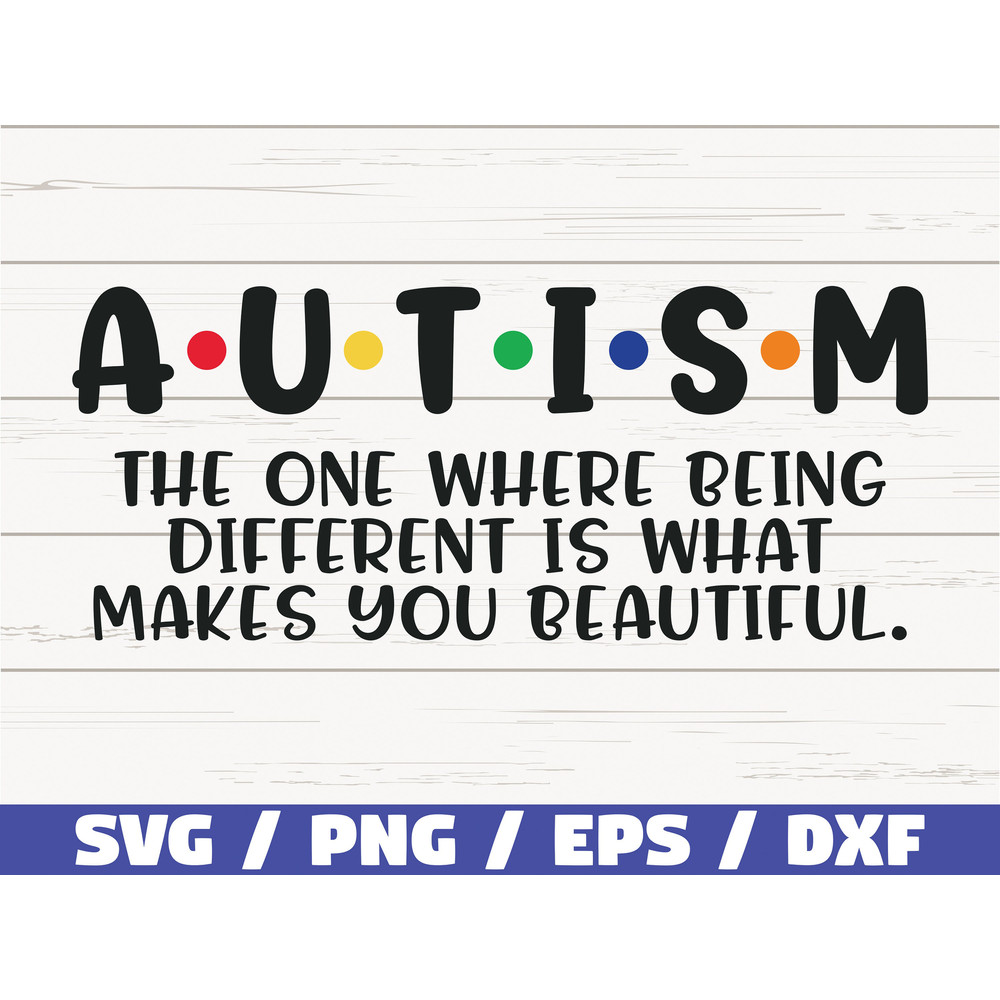 Autism SVG The One Where It's Okay To Be Different Svg Cut Files Commercial use Cricut Clip art Autism Awareness SVG Clip art.jpg