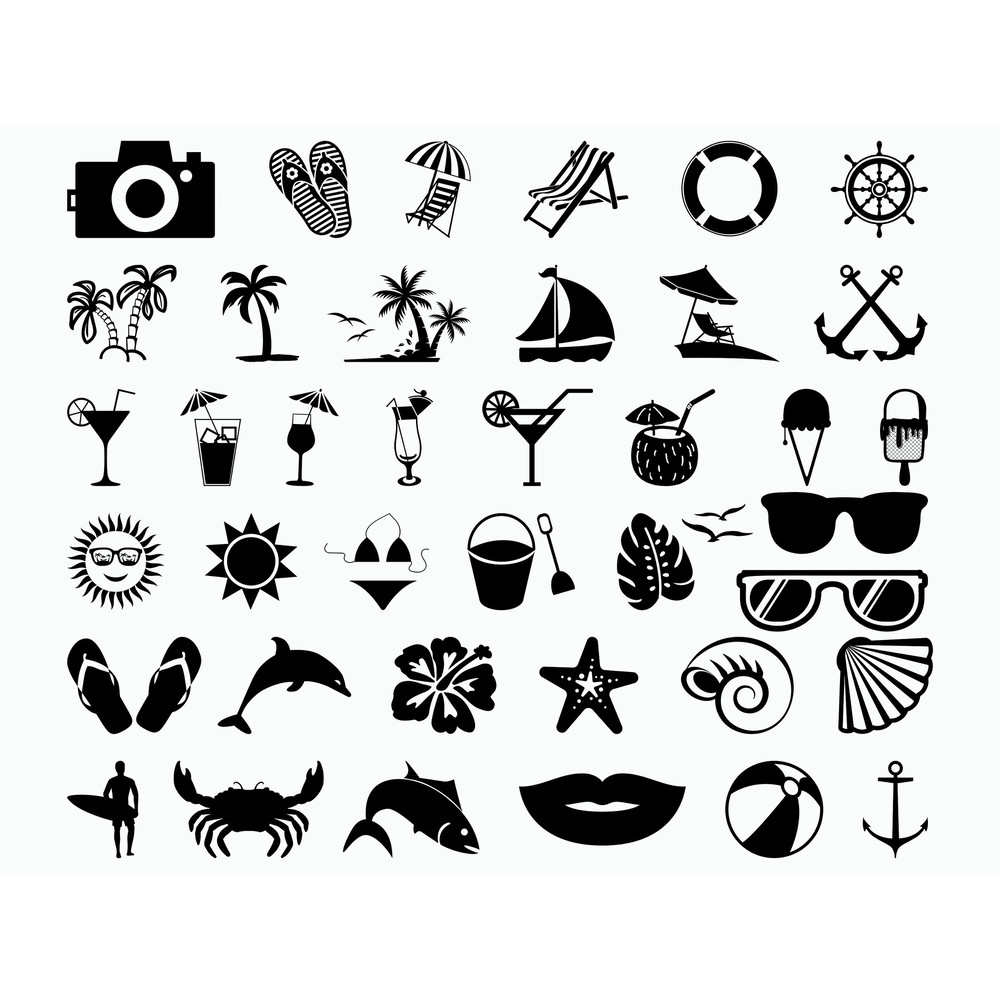 Beach SVG Bundle  Summer SVG Bundle  Clipart Cut Files  Cricut  Printable  Silhouette  Vector  Dxf.jpg