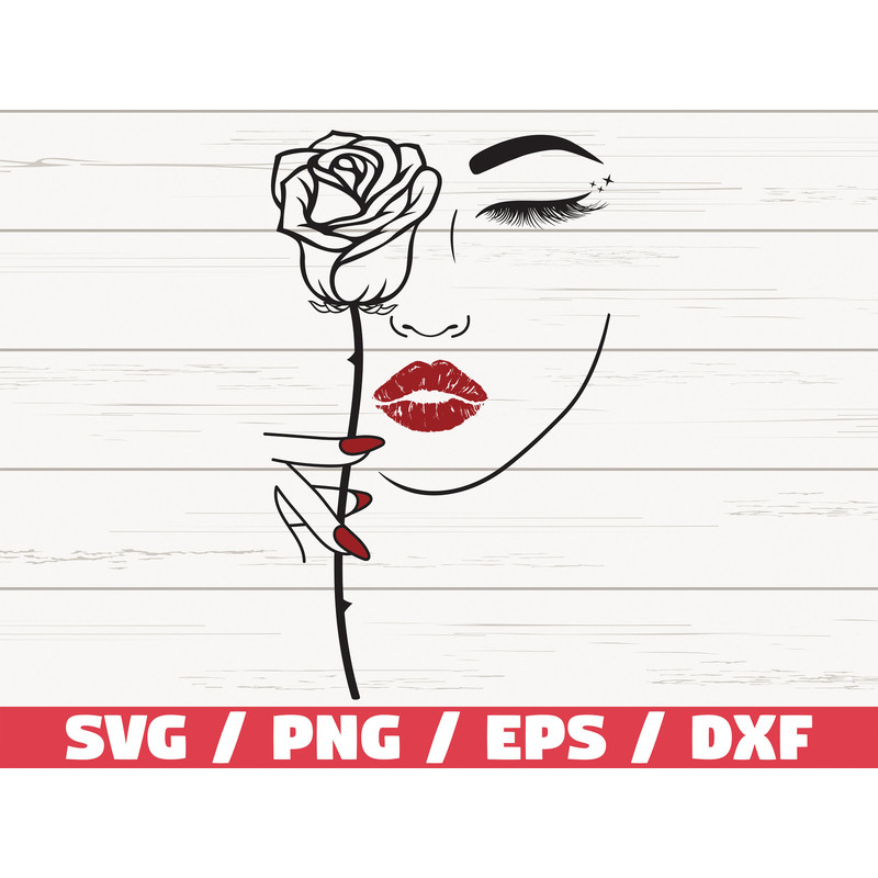 Beauty with Rose SVG  Woman SVG  Cut File  Cricut  Commercial use  Silhouette  Black Woman  Girl SVG.jpg