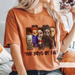 pennywise it shirt, the boys of fall shirt, horror movie killers, horror movies characters, ghostface balloon, pennywise
