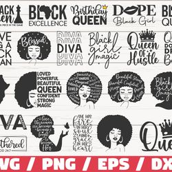 black girl magic svg bundle, cut files, commercial use, cricut