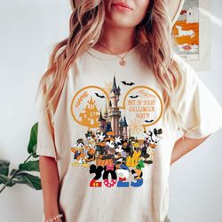 personalized halloween mickey & friends shirt, not so scary halloween party shirts, disney halloween shirts, disney w