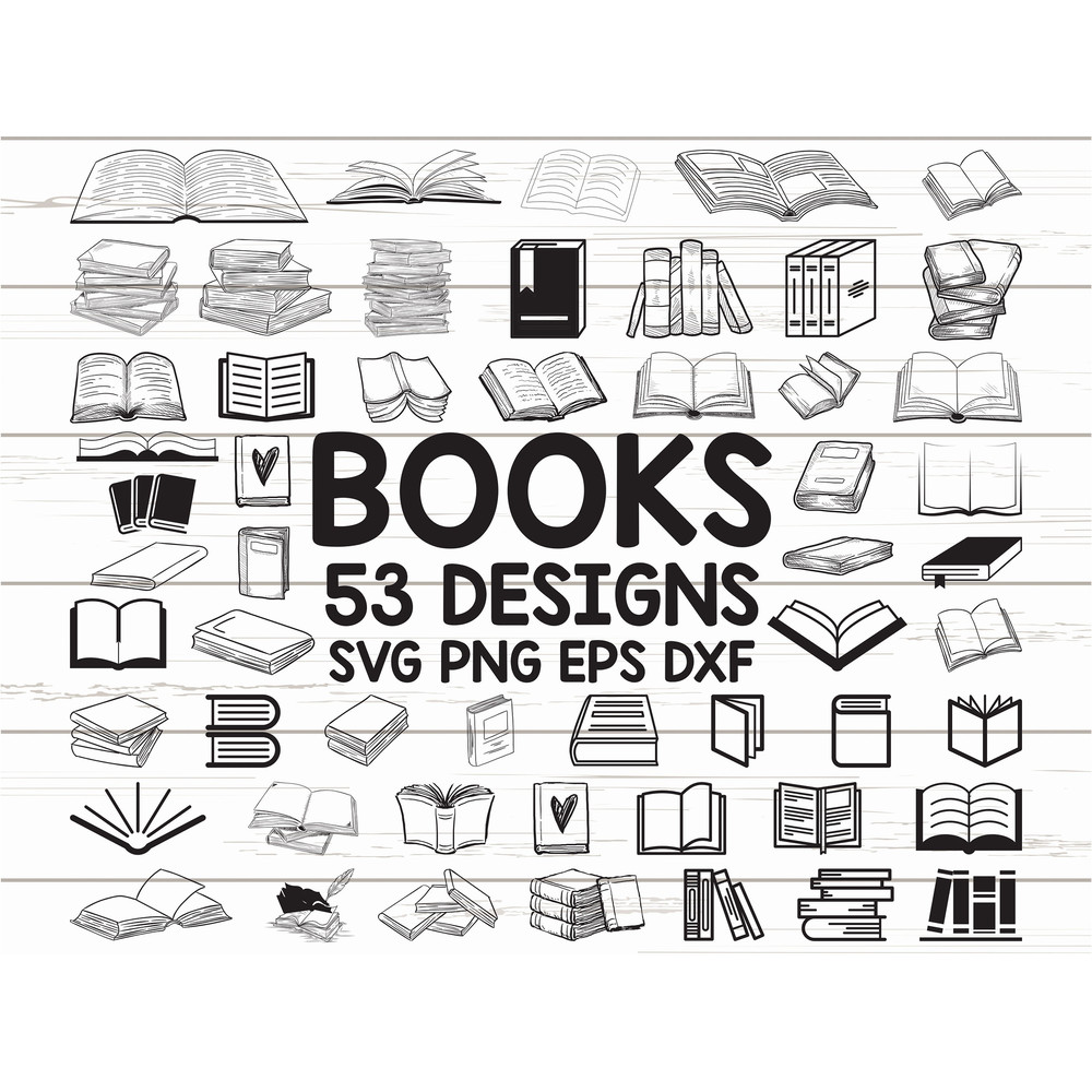 Book SVG Open Book SVG  Library SVG  School Svg  Monogram  Clipart  Decal  Stencil Cut File.jpg