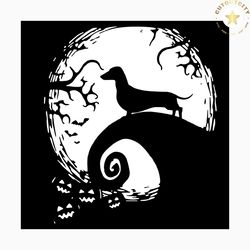 dachshund and moon svg, dachshund and moon shirt, dachshund and moon gift, halloween svg, halloween shirt, halloween gif