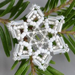 snowflake 6 beading tutorial pdf from the snow ebook.  pdf beading tutorial for earrings or christmas tree decoration.