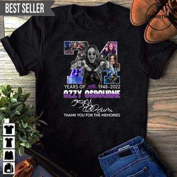 74 years of black sabbath 1948-2022 ozzy osbourne signatures thank you for the memories doristino awesome shirts