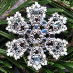 snowflake 9 beading tutorial pdf from the snow ebook.  pdf beading tutorial for earrings or christmas tree decoration.