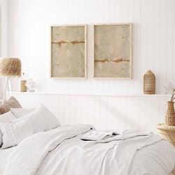 beige neutral printable abstract gallery wall art set of 2 minimalist abstract prints new home gift japandi decor, print