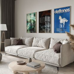 deftones set of 3 posters, deftones poster, diamond eyes, chino moreno band art, alternative metal, home decor, music, a