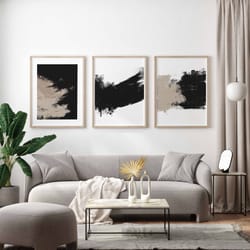 gallery wall art abstract set of 3 wall art black beige prints minimalist printable wall art bedroom decor wall art cont