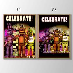 five nights at freddy's poster, animation game poster, game lover gift, celebrate wall poster, fnaf poster gift