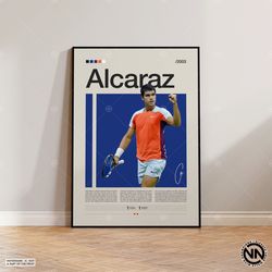 carlos alcaraz poster, tennis poster, motivational poster, sports poster, modern sports art, tennis gifts, minimalist po
