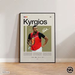 nick kyrgios poster, tennis poster, motivational poster, sports poster, modern sports art, tennis gifts, minimalist post