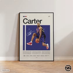 vince carter poster, toronto raptors print, nba poster, sports poster, mid century modern, nba fans, basketball gift, sp