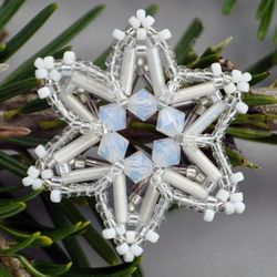 snowflake 13 beading tutorial pdf from the snow ebook.  pdf beading tutorial for earrings or christmas tree decoration.
