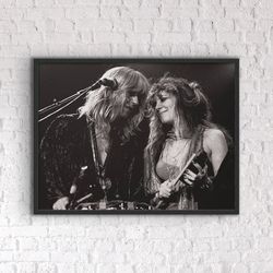 fleetwood mac poster, vintage music poster, stevie nicks, christine mcvie, 70s fleetwood mac photo wall art, rock music