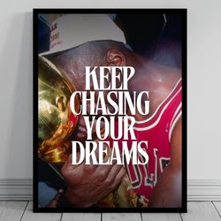 michael jordan wall art basketball poster sports quote inspirational home decor success motivational poster