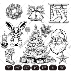 CHRISTMAS SVG Bundle,CHRISTMAS Clipart,Christmas cut files,Christmas Svg Cut Files, Christmas Bundle,Merry Christmas Svg