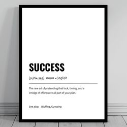 success definition minimalist office art funny definition poster daily affirmation home office wall art motivational
