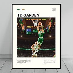 td garden boston celtics poster celtics big 3 nba arena poster oil painting modern art travel art
