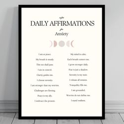 affirmation wall art for anxiety self love positive affirmations words of affirmation poster daily affirmations print