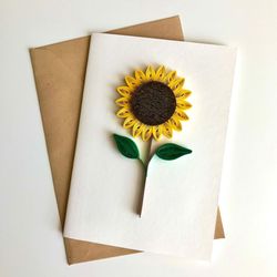 Handmade sunflower Quilled Card | 3D card | mother's day card | Thank you card | birthday card | Anniversary card |