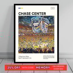 chase center print golden state warriors poster nba art nba arena poster oil painting modern art travel print