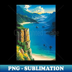 Tourism Print of a Beach Coast - Decorative Sublimation PNG File - Unleash Your Inner Rebellion