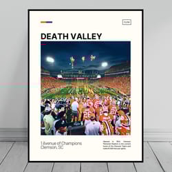 clemson death valley print clemson tigers poster ncaa art ncaa stadium poster oil painting modern art travel art