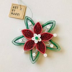 Christmas trees ornament - Quilled ornament - Quilling Christmas - Home decor - Christmas star ornament - Paper ornament
