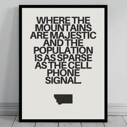 hilarious montana meme print montana poster minimalist state slogan montana silhouette modern travel keep calm stat